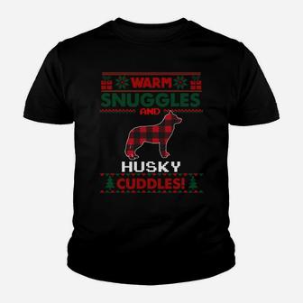 Siberian Husky Dog Christmas Pajama Shirt Ugly Christmas Sweatshirt Youth T-shirt | Crazezy AU