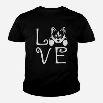 Siberian Husky Love Dog Youth T-shirt | Crazezy