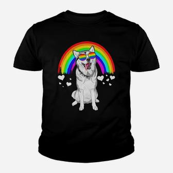 Siberian Husky Rainbow Sunglasses Gay Pride Lgbt Youth T-shirt - Monsterry CA
