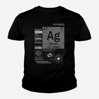 Silver Ag Element | Atomic Number 47 Science Chemistry Youth T-shirt | Crazezy