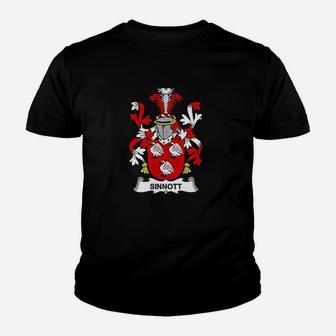 Sinnott Coat Of Arms Family Crest Youth T-shirt | Crazezy