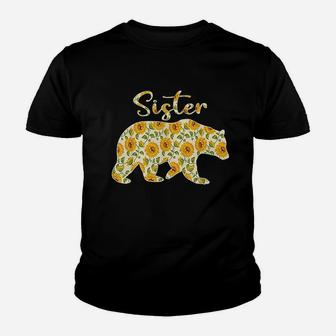 Sister Bear Sunflower Youth T-shirt | Crazezy DE
