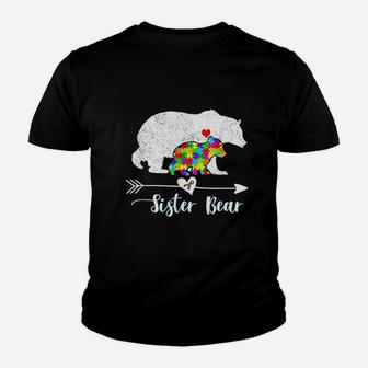 Sister Bear Support Autistic Adults Awareness Women Youth T-shirt | Crazezy DE