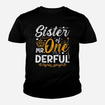 Sister Of Mr One Derful Party Matching Family 1St Birthday Youth T-shirt | Crazezy AU