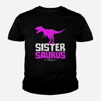 Sister Saurus Rex Cute Strict Sibling Youth T-shirt | Crazezy
