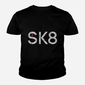 Skate Or Die Love Skateboarding Silhouette Sk8 Sign Youth T-shirt | Crazezy