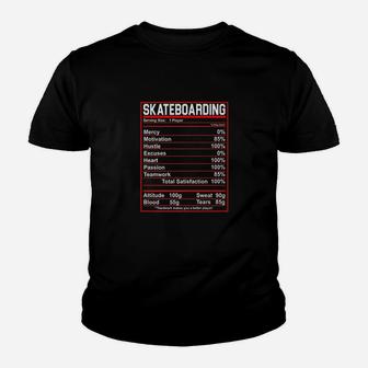Skateboarding Nutrition Facts Youth T-shirt | Crazezy