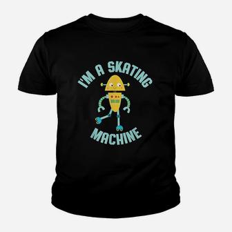 Skating Robot Youth T-shirt | Crazezy
