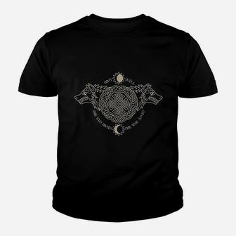 Skoll And Hati Wolf Fenrir Norse Nordic Symbol Youth T-shirt | Crazezy DE