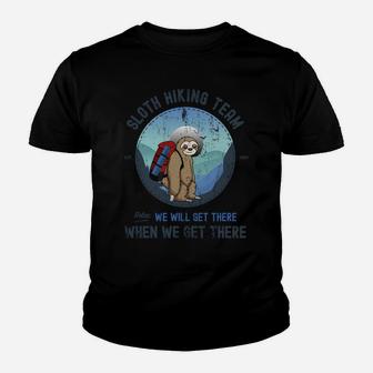 Sloth Hiking Hoodie, Sloth Hiking Team Shirt Youth T-shirt | Crazezy