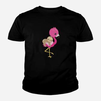 Sloth Pink Flamingo Summer Tropical Gift Sloths Youth T-shirt - Thegiftio UK