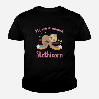 Slothicorn Cute Sloth Unicorn My Spirit Animal Youth T-shirt - Thegiftio UK