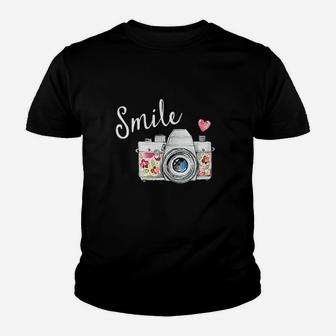 Smile Quote Flower Youth T-shirt | Crazezy