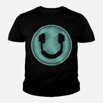 Smiling Headphones V2 Youth T-shirt | Crazezy AU