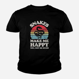 Snakes Make Me Happy You Not So Much Funny Snake Vintage Youth T-shirt | Crazezy CA