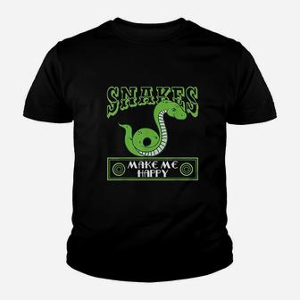 Snakes Makes Me Happy Snake Lover Youth T-shirt | Crazezy DE