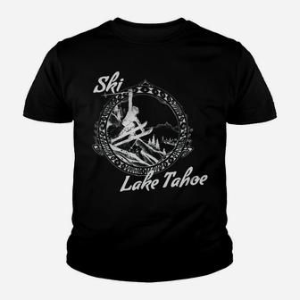 Snow Ski Lake Tahoe Vintage Snow Skiing Vacation Gift Youth T-shirt | Crazezy