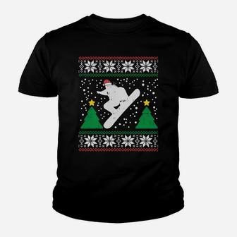 Snowboard Ugly Christmas Sweater Winter Sport Xmas Men Gift Sweatshirt Youth T-shirt | Crazezy