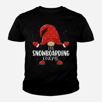 Snowboarding Gnome Matching Family Group Christmas Pajama Youth T-shirt | Crazezy AU