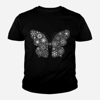 Snowflake Merry Christmas Gifts - Butterfly Youth T-shirt | Crazezy AU