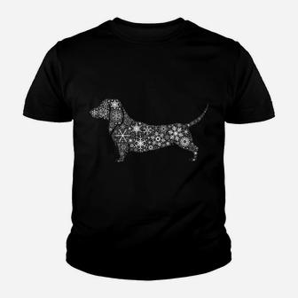 Snowflake Merry Christmas Gifts - Cute Dog Dachshund Youth T-shirt | Crazezy AU