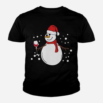 Snowman Red Wine Lover Funny Christmas Holidays Youth T-shirt | Crazezy CA