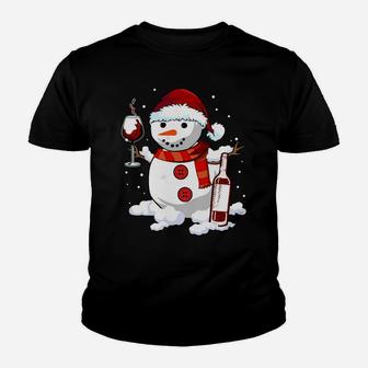 Snowman Wine Christmas 2019 Gift - Drinking Xmas Wine Lovers Sweatshirt Youth T-shirt | Crazezy DE