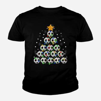 Soccer Balls Christmas Tree Funny Soccer Lovers Xmas Gift Sweatshirt Youth T-shirt | Crazezy
