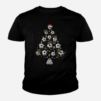 Soccer Balls Christmas Tree Lights Xmas I'm A Football Lover Sweatshirt Youth T-shirt | Crazezy DE