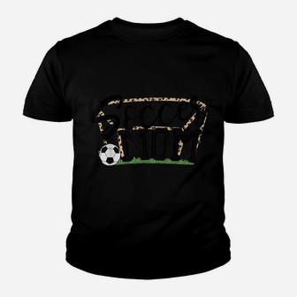 Soccer Mom Funny Leopard Goal Soccer Lovers Youth T-shirt | Crazezy
