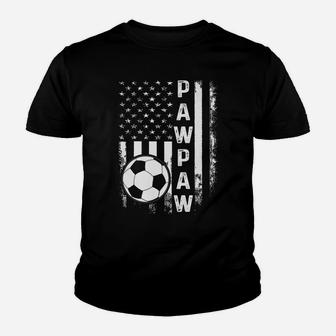 Soccer Pawpaw American Flag Vintage Christmas Xmas Youth T-shirt | Crazezy
