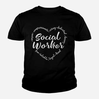 Social Worker Heart Social Work Graphic Gift Youth T-shirt | Crazezy