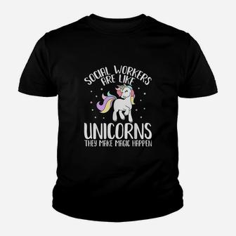 Social Workers Make Magic Happens Unicorn Social Work Youth T-shirt | Crazezy