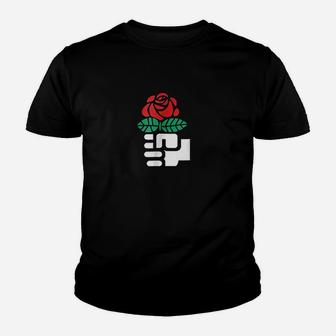 Socialist Rose Fist Youth T-shirt | Crazezy