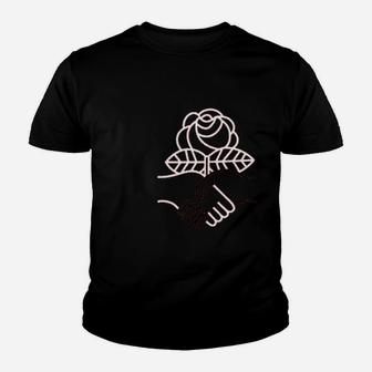 Socialist Rose Handshake Youth T-shirt | Crazezy UK