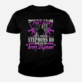 Soldiers Don't Brag But Stepmoms Do Proud Army Stepmom Gift Youth T-shirt | Crazezy