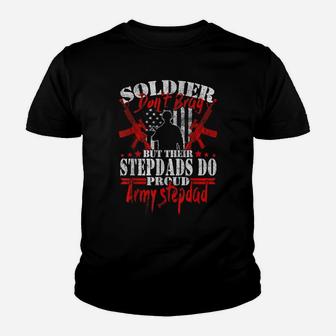 Soldiers Don't Brag Stepdads Do Proud Army Stepdad Dad Gift Youth T-shirt | Crazezy