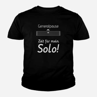 Solo Zeit Musik Kinder Tshirt, Humorvolles Generalpause Noten-Motiv - Seseable