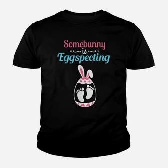 Somebunny Is Eggspecting Cute Baby Pregnancy Announcement Youth T-shirt | Crazezy UK