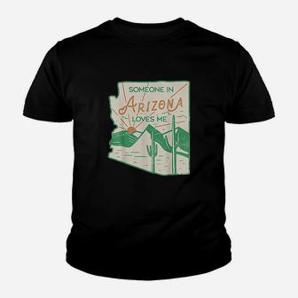 Someone In Arizona Loves Me Vintage Retro State Badge Gift Youth T-shirt | Crazezy