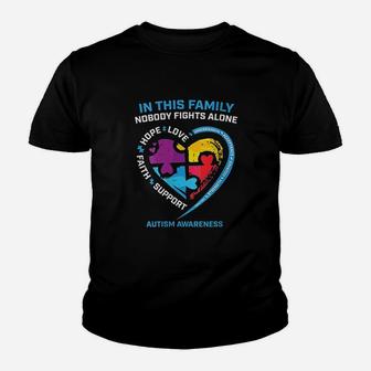 Son Daughter Mom Dad Family I Wear Blue Awareness Youth T-shirt | Crazezy CA