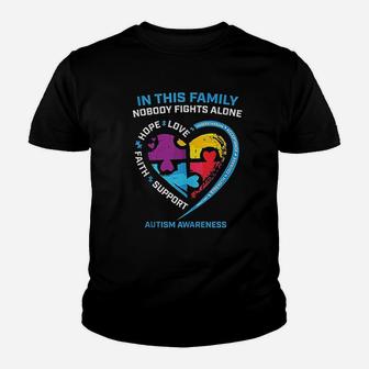 Son Daughter Mom Dad Family I Wear Blue Awareness Youth T-shirt | Crazezy CA