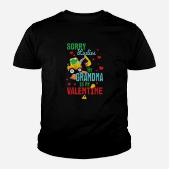 Sorry Ladies Grandma Is My Valentine Day Alligator Excavator Youth T-shirt - Monsterry