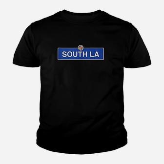South La Los Angeles Street Sign Central Slauson Youth T-shirt | Crazezy