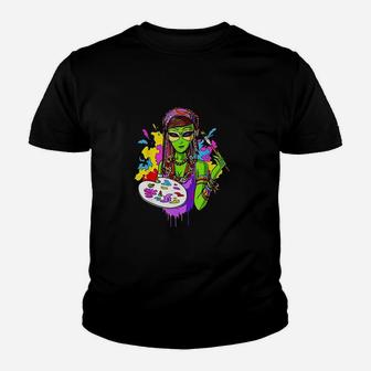 Space Alien Hippie Painter Art Youth T-shirt | Crazezy