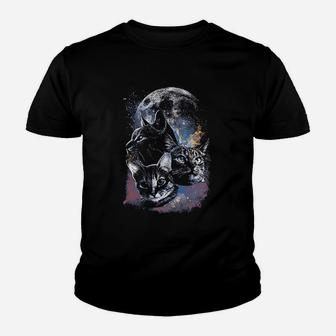 Space Cats Moon Youth T-shirt - Thegiftio