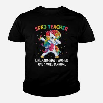 Sped Teacher Dabbing Unicorn Funny Back To School Gift Youth T-shirt | Crazezy UK
