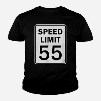 Speed Limit 55 Mph Road Sign Graphic Youth T-shirt | Crazezy UK