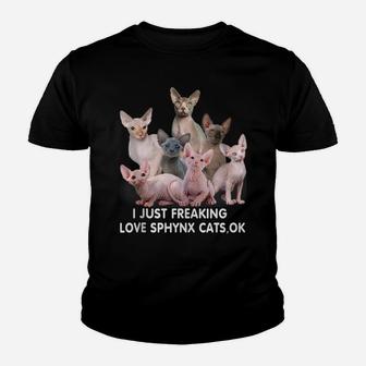 Sphynx Cat Lovers Sphinx Hairless Cat Mothers Day Funny Youth T-shirt | Crazezy UK
