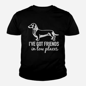 Spunky Pineapple I Have Got Friends In Low Places Funny Dachshund Youth T-shirt | Crazezy AU